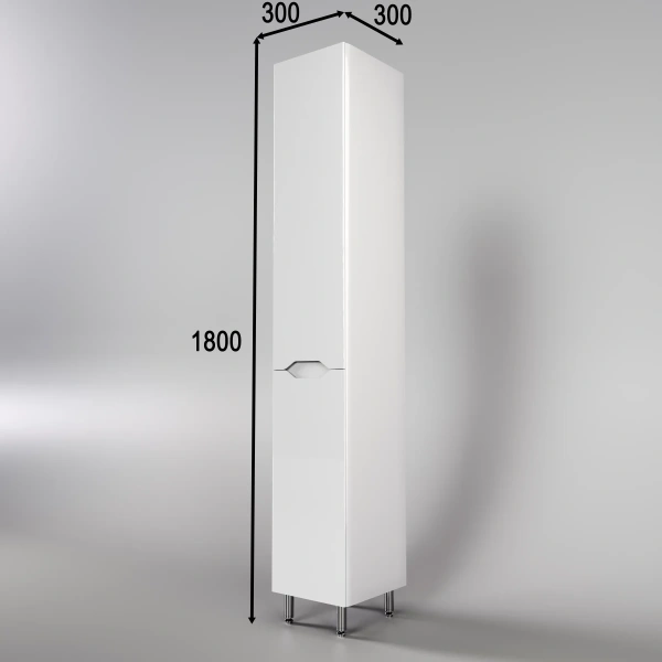 Пенал напольный L Style Марелла 30 Люкс Plus СС-00002428 белый глянец