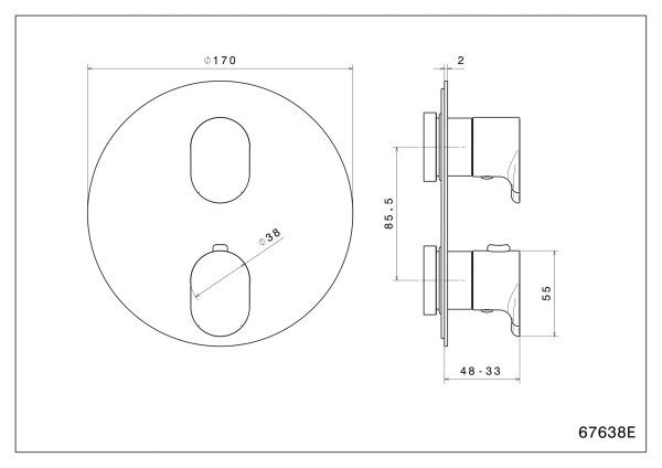 Смеситель для ванны Kerama Marazzi Ole 67638EKM.01.093 Смеситель для ванны Kerama Marazzi Ole 67638EKM.01.093