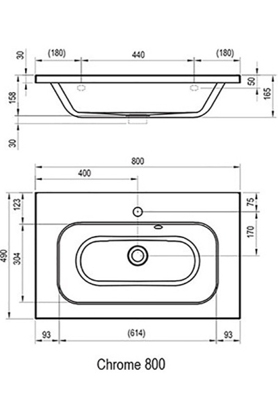 Раковина полувстраиваемая Ravak Classic II 80 XJX01180000