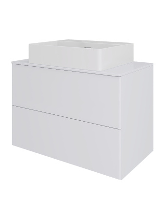 Тумба с раковиной подвесная 75 см, Orange Otto Ot-75TuMDF+B04-500W белый глянец