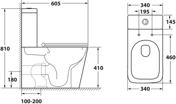 Бачок унитаза-компакта OWL 1975 Vatter Ruta-G, двойной слив 3\6л, арматура WDI OWLT190402/2