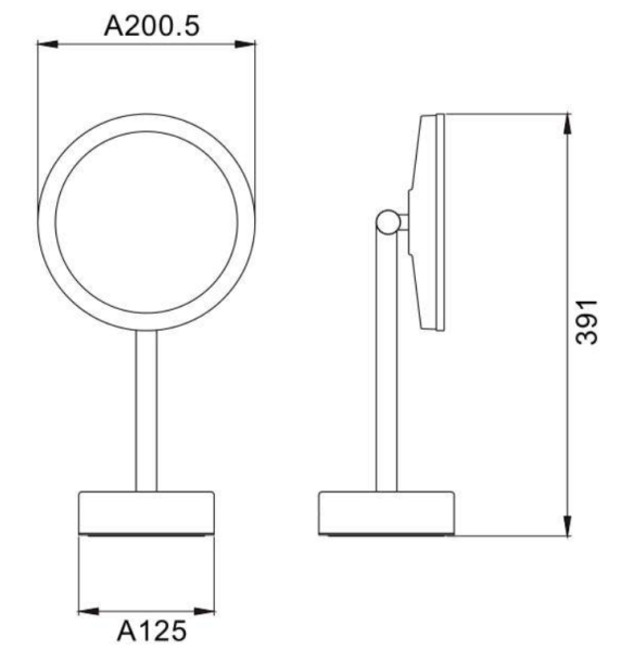 Зеркало настольное с увеличением 5х JAVA S-M551L