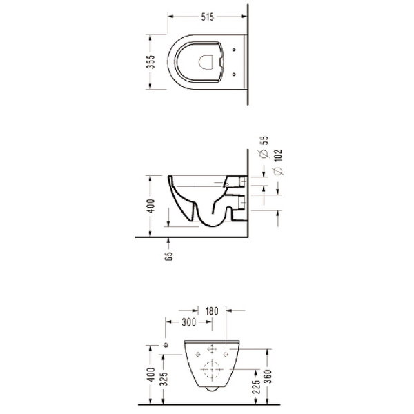Подвесной унитаз безободковый  Serel Smart SM46SL