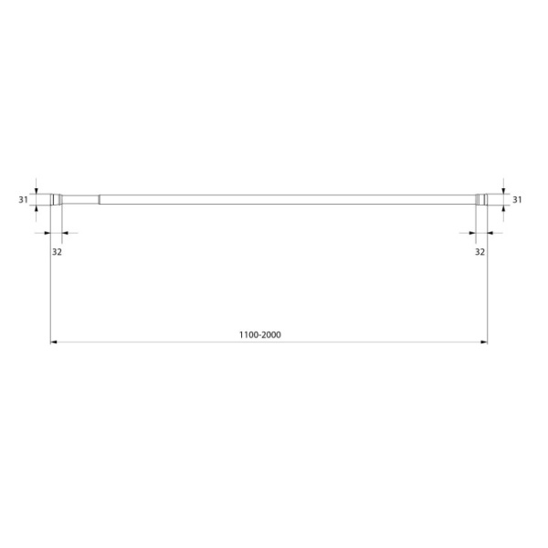 Карниз для ванной комнаты Milardo , 110-200 см (012A200M14)