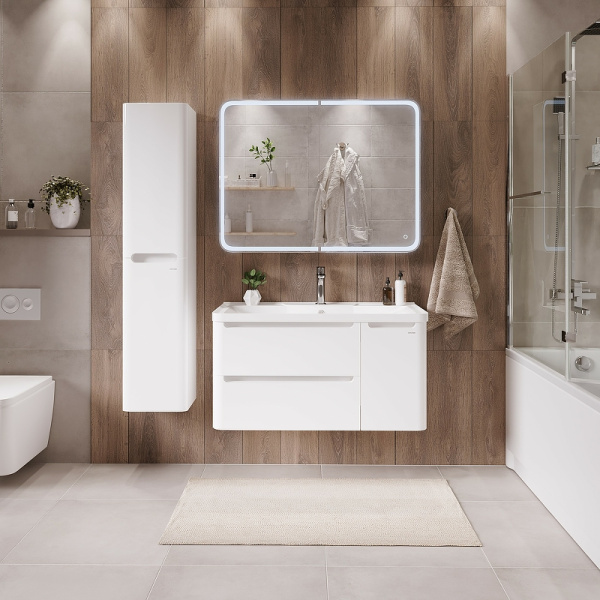 Тумба подвесная Grossman АДЕЛЬ-90 см 109003  с 2-я ящ, белая