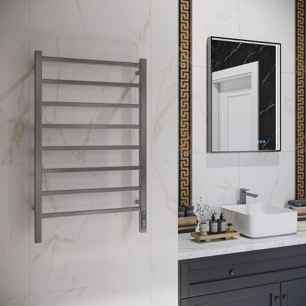 Полотенцесушитель электрический (50х85) П8 Terminus Ватикан 4670078566355 оружейная сталь