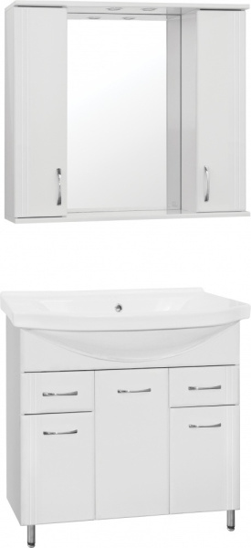 Зеркало-шкаф Style Line Панда 90 (90x83) ЛС-00000133 белый