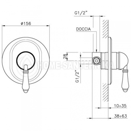 СМЕСИТЕЛЬ NICOLAZZI SIGNAL 3406BZ76 ДЛЯ ДУША