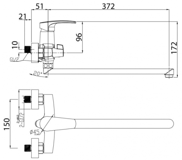 Однорычажный смеситель Elghansa Monica 5322319-20 Однорычажный смеситель Elghansa Monica 5322319-20