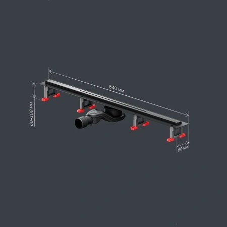 Душевой лоток с щелевой вставкой 80 см Am.Pm MasterFlow W01SC-S11-080-05BM черный матовый