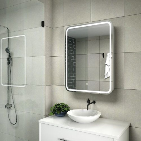 Зеркало-шкаф с подсветкой Art&Max PLATINO AM-Pla-550-800-1D-R-DS-F