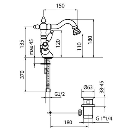 Смеситель для биде Webert Alexandra AL710402017