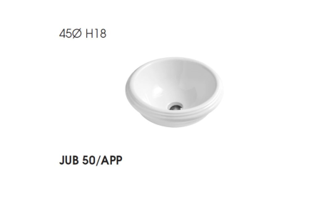 Раковина накладная (45х18) Azzurra Jubilaeum JULA04518000BI/(JUB50/APP bi)*0