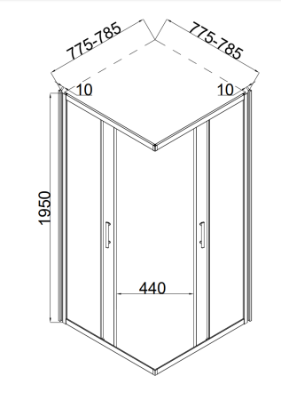 Душевой уголок Taliente 80x80 TA-08082-1CB