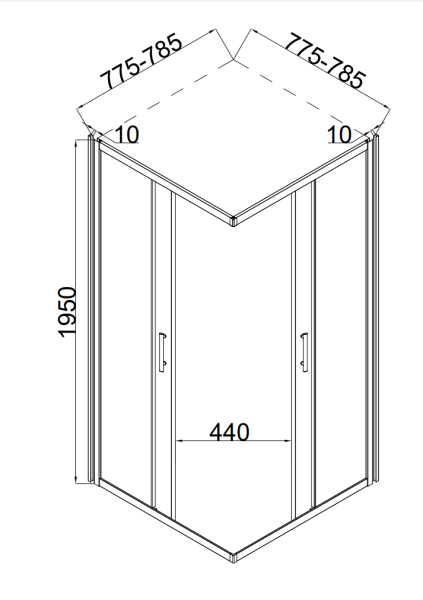 Душевой уголок Taliente 80x80 TA-08082-1CP