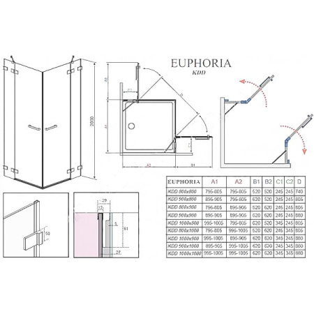 Душевой уголок Radaway Euphoria 383061-01L