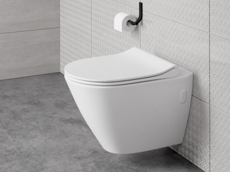 Подвесной унитаз безободковый Cersanit CITY OVAL Clean On DPL EO slim 63114