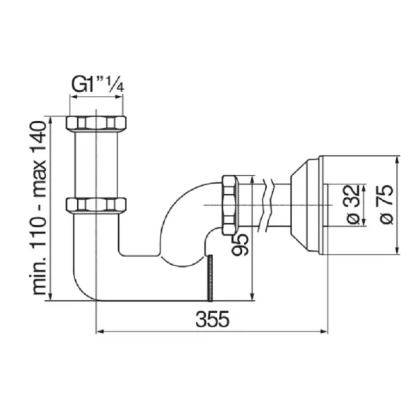 Сифон Nobili Rubinetterie AV00107/1GDP