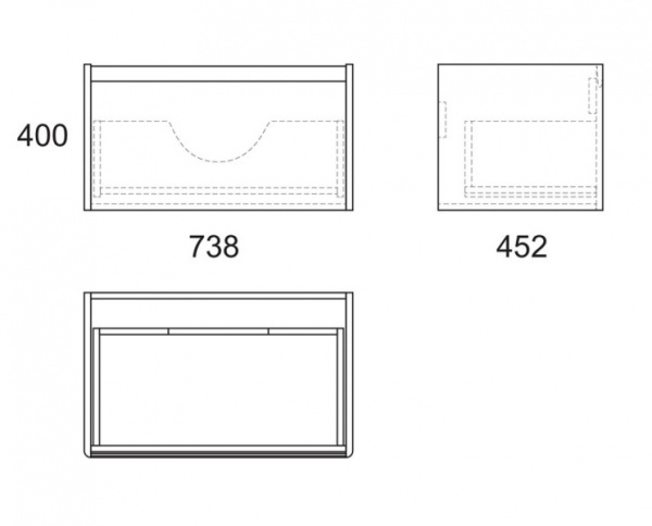 Тумба под раковину Owl 1975 Malaren, 80 см, 1 ящик OW03.02.05
