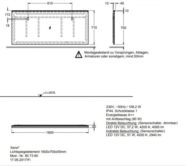 Зеркало Keramag Xeno² 807360000