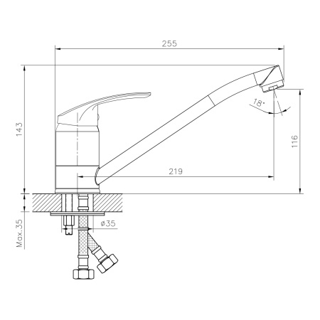 Смеситель для кухни DECOROOM DR71 DR71018
