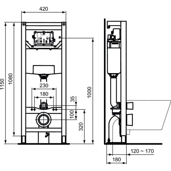 Инсталляция Ideal Standard Prosys R009667