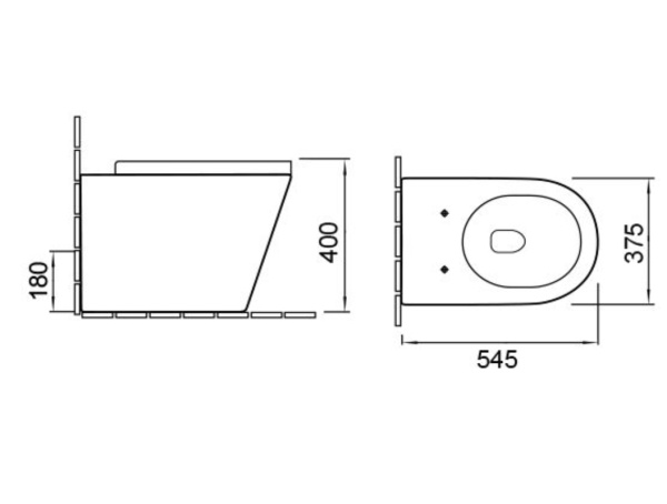 Унитаз приставной безободковый SantiLine SL-5020MB