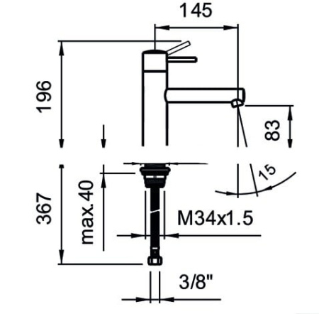 Смеситель для раковины Laufen Twinprime Pin 3.1113.1.004.121.1