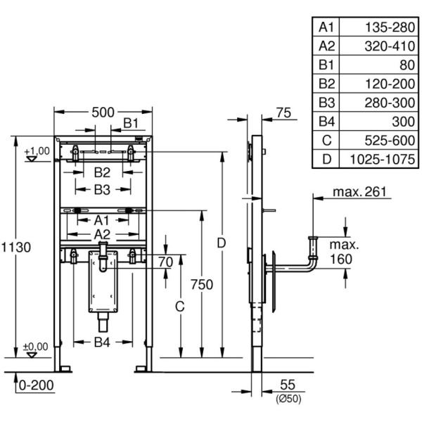 Инсталляция для раковины Grohe Rapid SL 38625 001 (38625001)