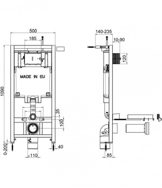 Унитаз c инсталляцией Jacob Delafon Elite E21742RU-00