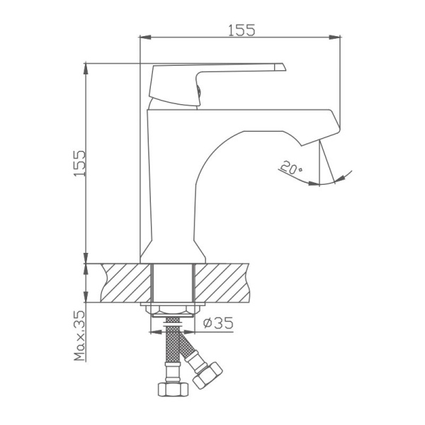 Смеситель для раковины Haiba HB10804 Смеситель для раковины Haiba HB10804