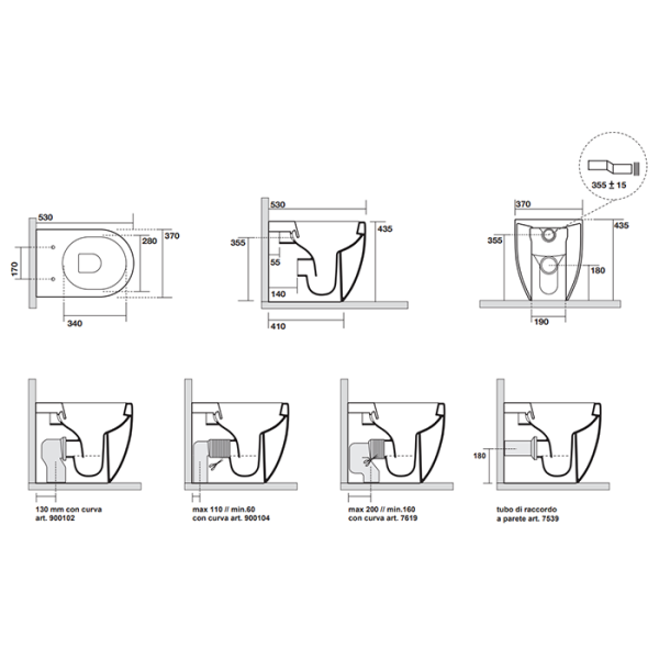 Унитаз приставной безободковый Kerasan Flo 310901 белый, без сиденья