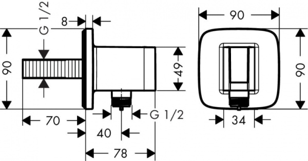 Шланговое подсоединение с держателем душа Hansgrohe Fixfit Porter E 26485000