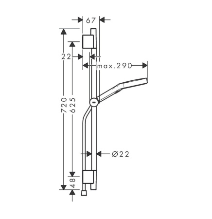 Душевой гарнитур Hansgrohe Rainfinity 130 3jet Designflex 28745670 черный матовый