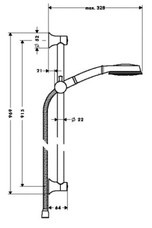Душевой гарнитур HANSGROHE Croma Classic 100 Multi/Unica Classic 27768000