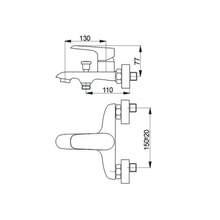 Комплект смесителей с душем Raiber R3603