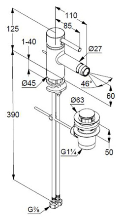 Смеситель для биде Kludi Bozz 385335376
