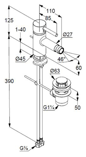 Смеситель для биде Kludi Bozz 385335376