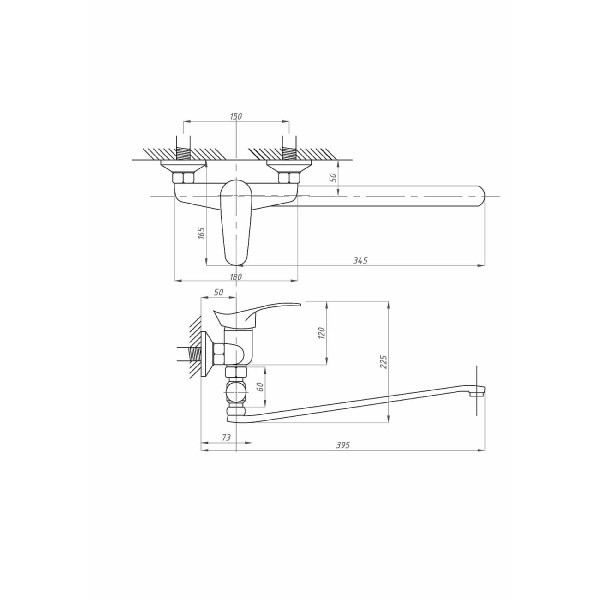 Смеситель для ванны с душем FAUZT FZs-614-116 тип См-ВУОРНШлА