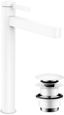 Смеситель для раковины с донным клапаном Push-Open Hansgrohe Finoris 76070700 белый матовый