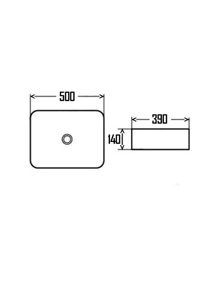 Раковина накладная (39x50) AQUAme AQM5010MW