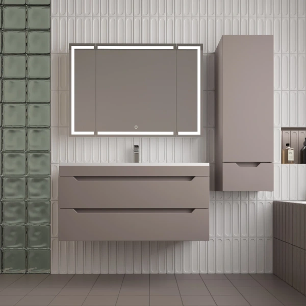 Тумба подвесная без раковины 100 см Style Line Остин ЛС-00002410 тауп матовый