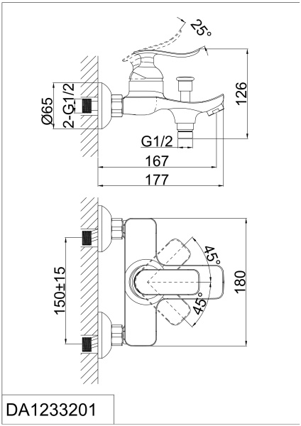 Смеситель для ванны D&K Bayern.Liszt (DA1233201) Смеситель для ванны D&K Bayern.Liszt (DA1233201)