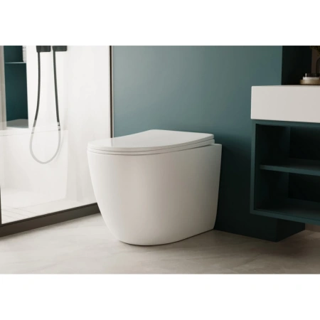 Унитаз ABBER Bequem AC1111TMW приставной белый матовый, безободковый