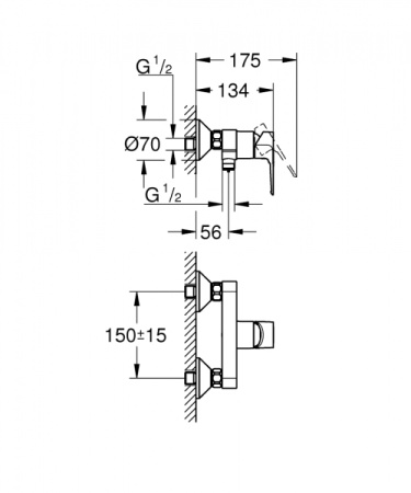 Смеситель для душа Grohe BauLoop New 23633001