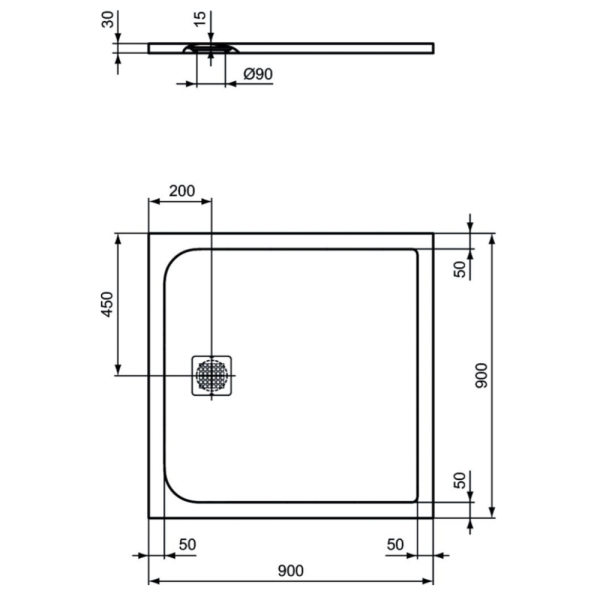 Душевой поддон Ideal Standard ULTRAFLAT S (90х90) K8215FV, черный Душевой поддон Ideal Standard ULTRAFLAT S (90х90) K8215FV, черный