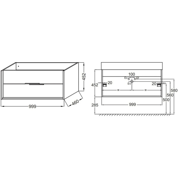 Тумба под раковину Jacob Delafon Vivienne 100 EB1585-N18-S40