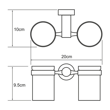 Стакан для зубных щеток двойной WasserKRAFT Donau K-9428DC