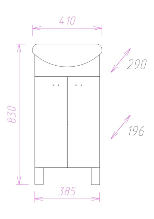 Тумба под раковину напольная Onika Азов 40 104001