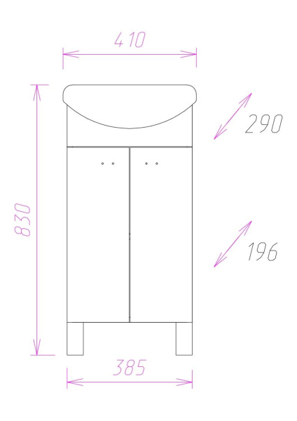 Тумба под раковину напольная Onika Азов 40 104001